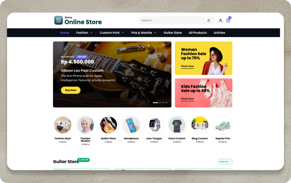 Banner Website Demo Online Store